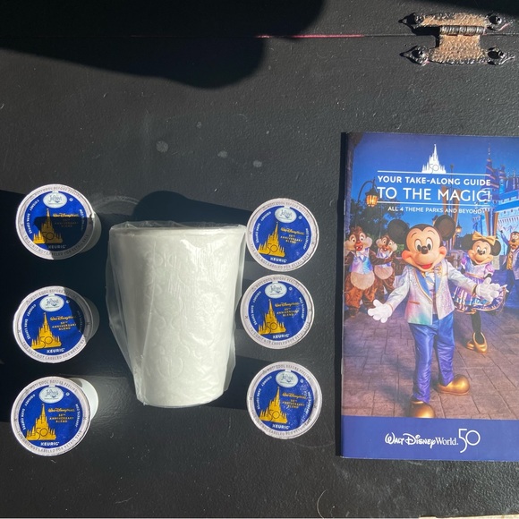 Disney World Resort 50th Anniversary KCups (6), Foam Hidden Mickey Cup and Guide - Picture 2 of 3